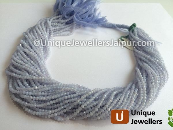 Natural Chalcedony Micro Cut Roundelle Beads